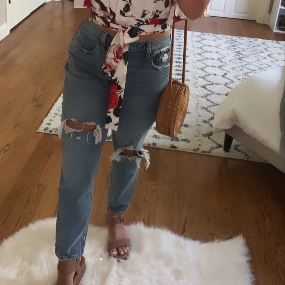 Abercrombie high rise mom jeans